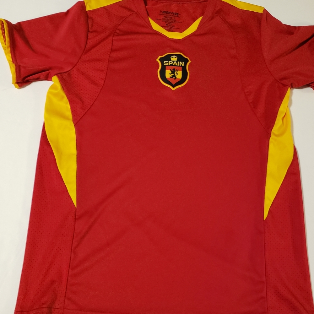 Spain High Five Red & Yellow Jersey Youth Size Large